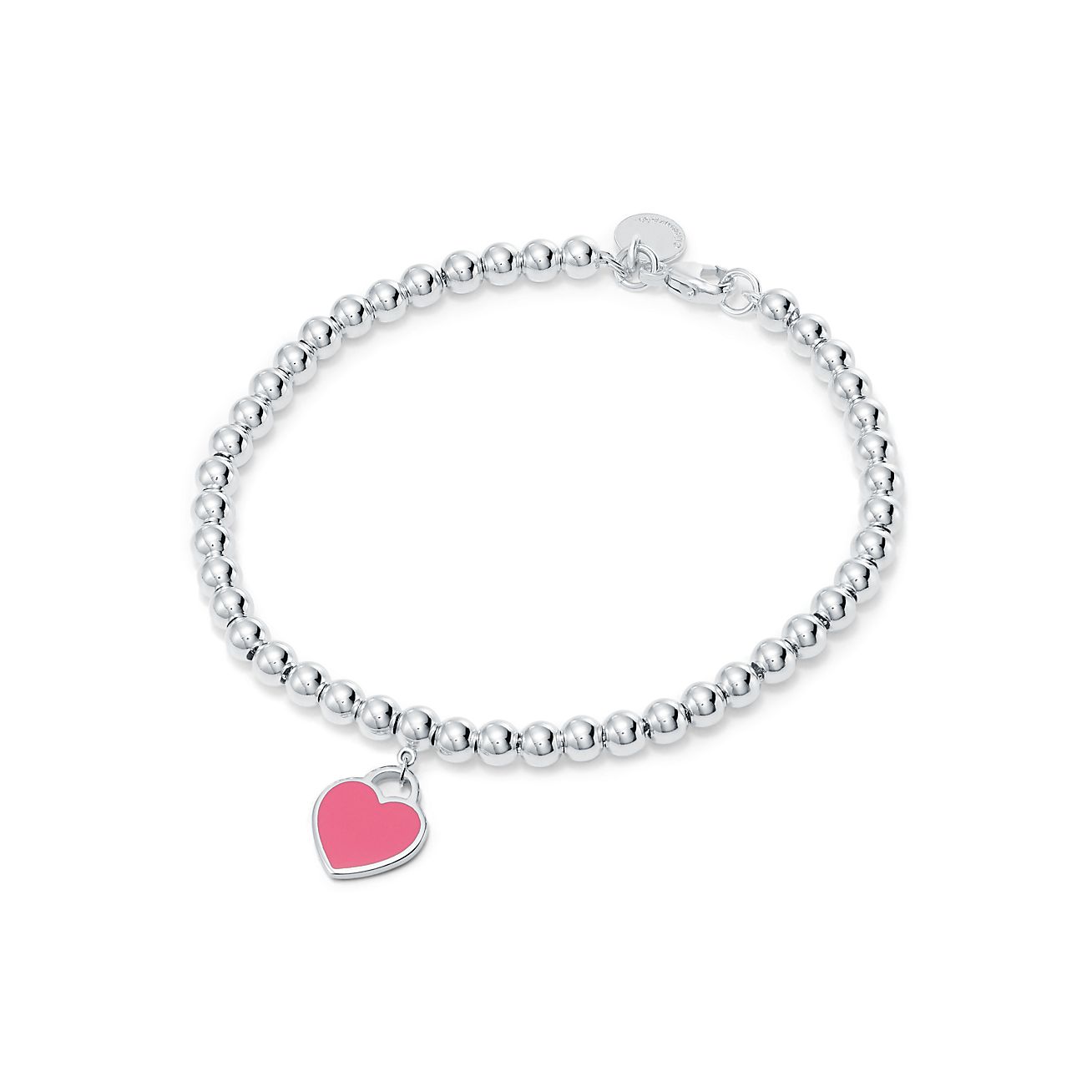love heart tag bead bracelet