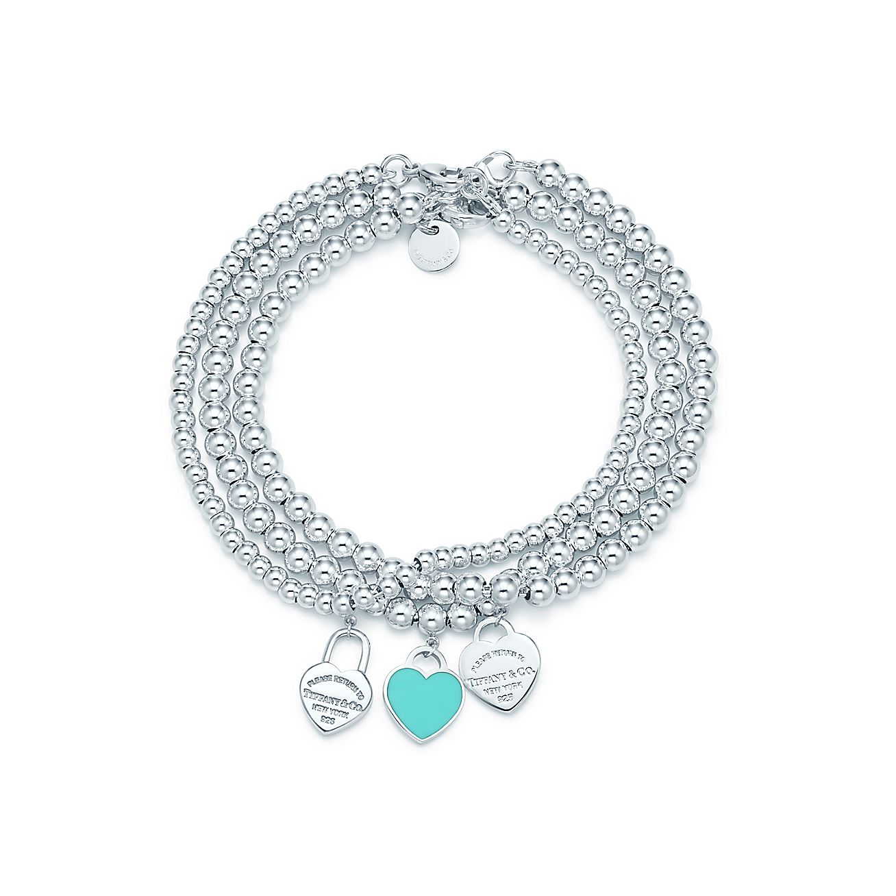 Return to Tiffany™ mini heart tags on sterling silver bead bracelets ...