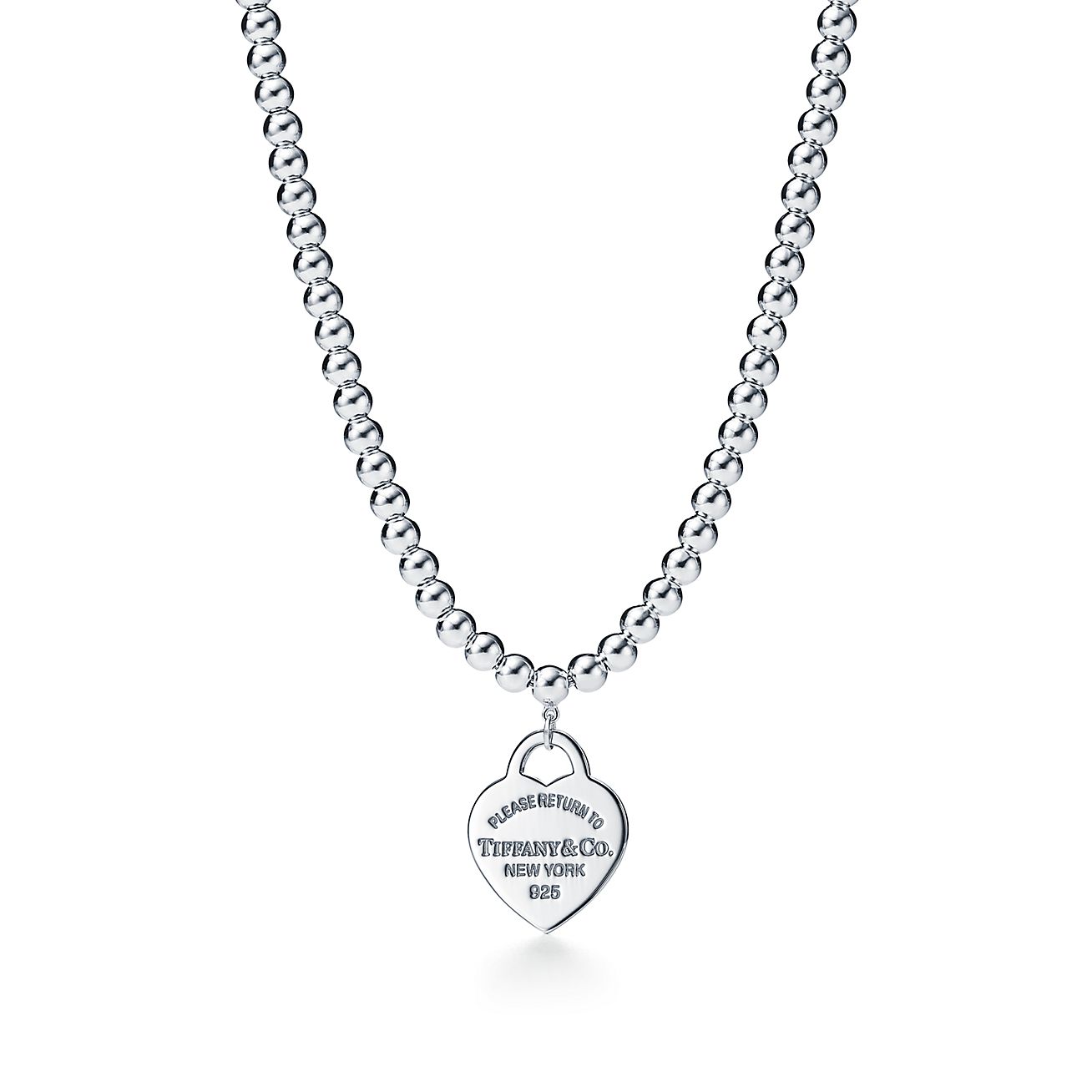 Return to Tiffany™ small heart tag in sterling silver on a bead