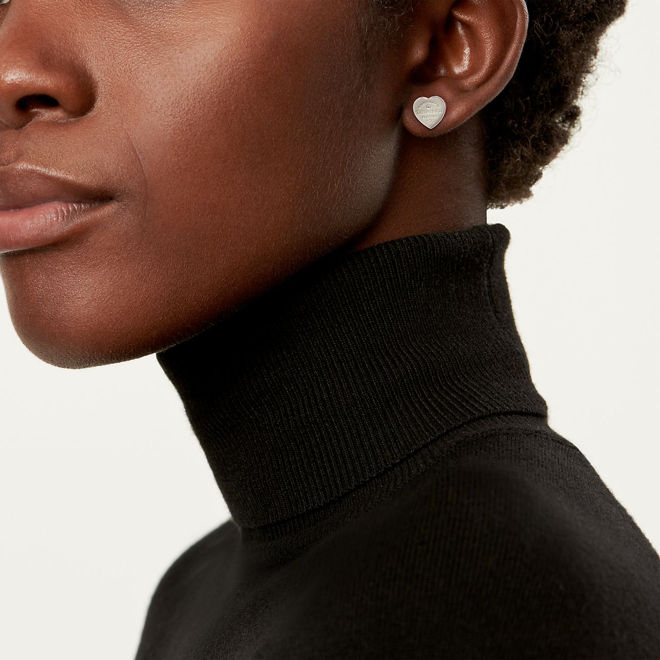 YJ023 demi cœur boucles d'oreilles pour femmes Argent Plaqué Bijoux Fête Cadeau 