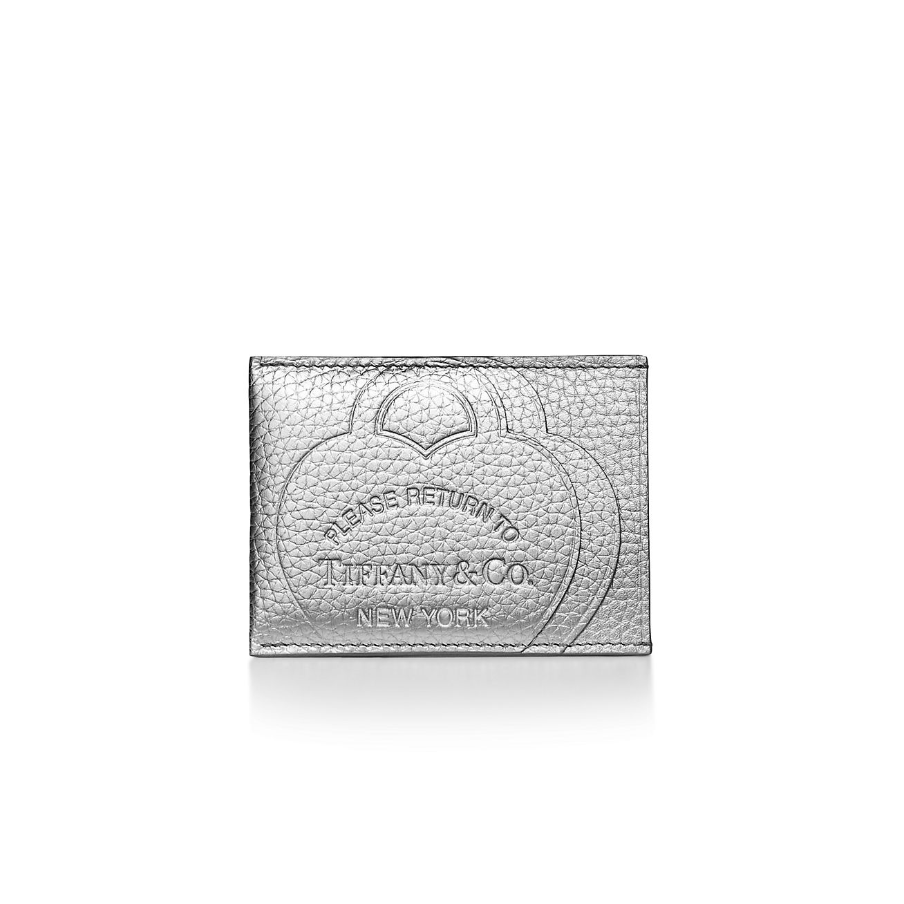 Return to Tiffany® Card Case in Silver-colored Leather | Tiffany & Co.