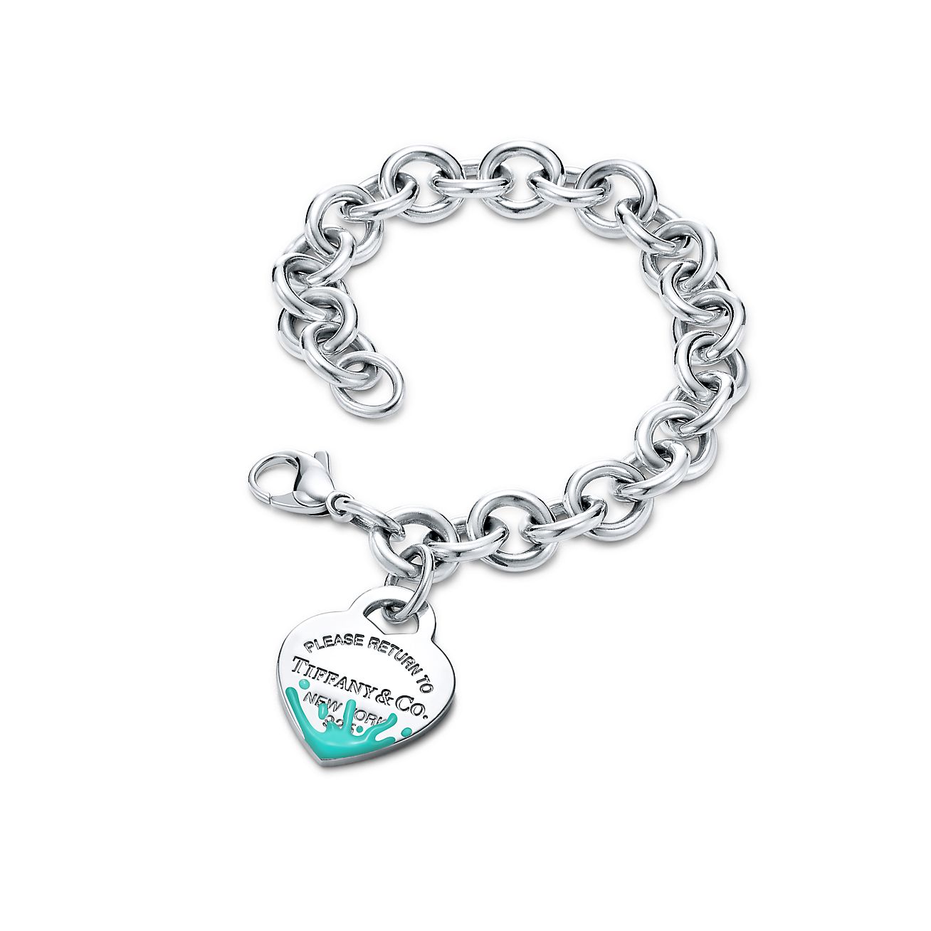 color splash heart tag bracelet