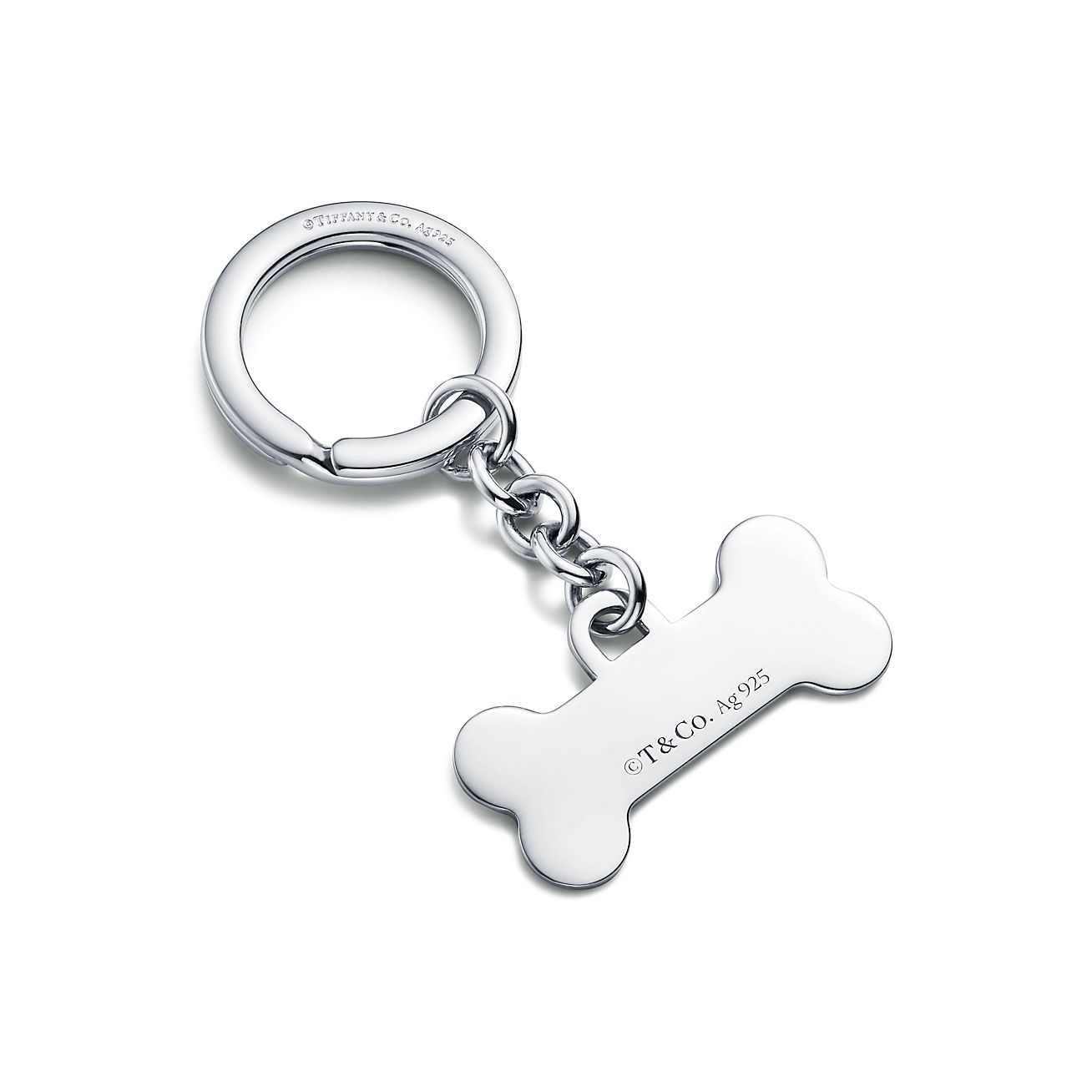 Return to Tiffany® Dog Bone Key Ring in Sterling Silver with