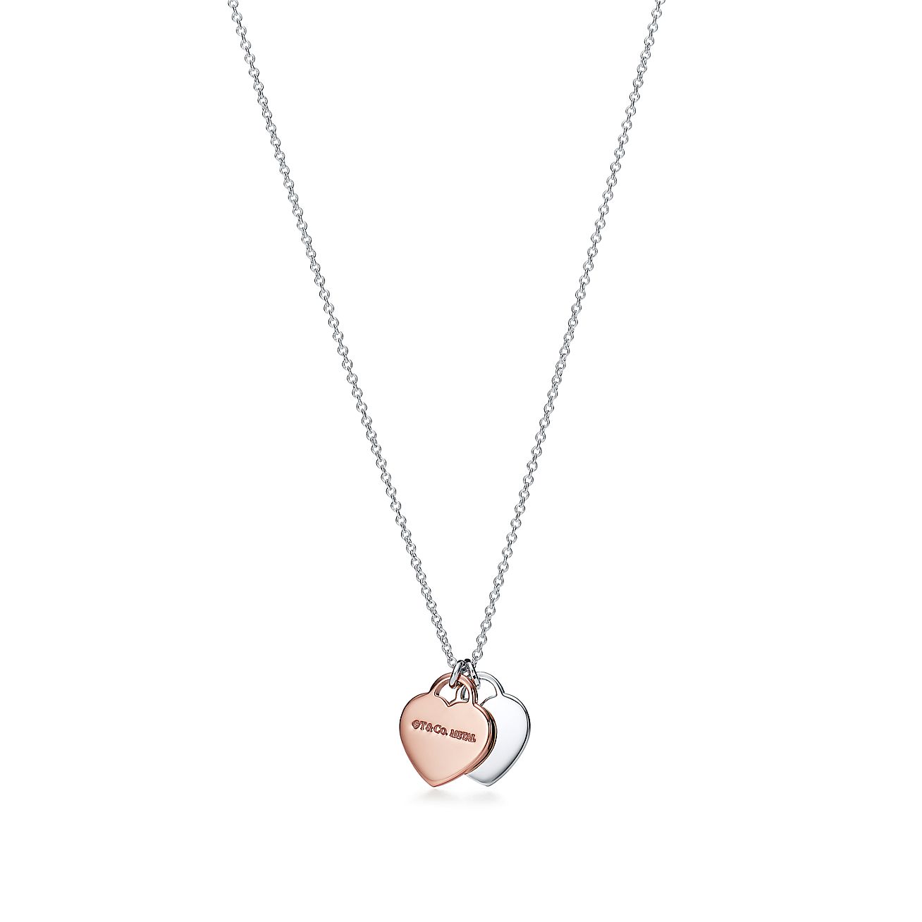 tiffany necklace double heart