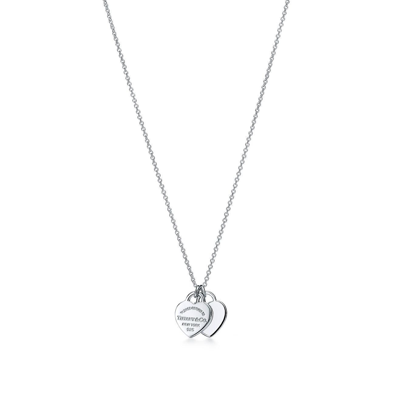 Return to Tiffany™ Double Heart Tag Pendant in Silver, Mini | Tiffany & Co.