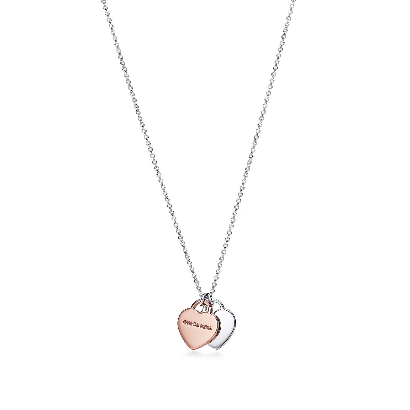 tiffany and co double heart necklace rose gold