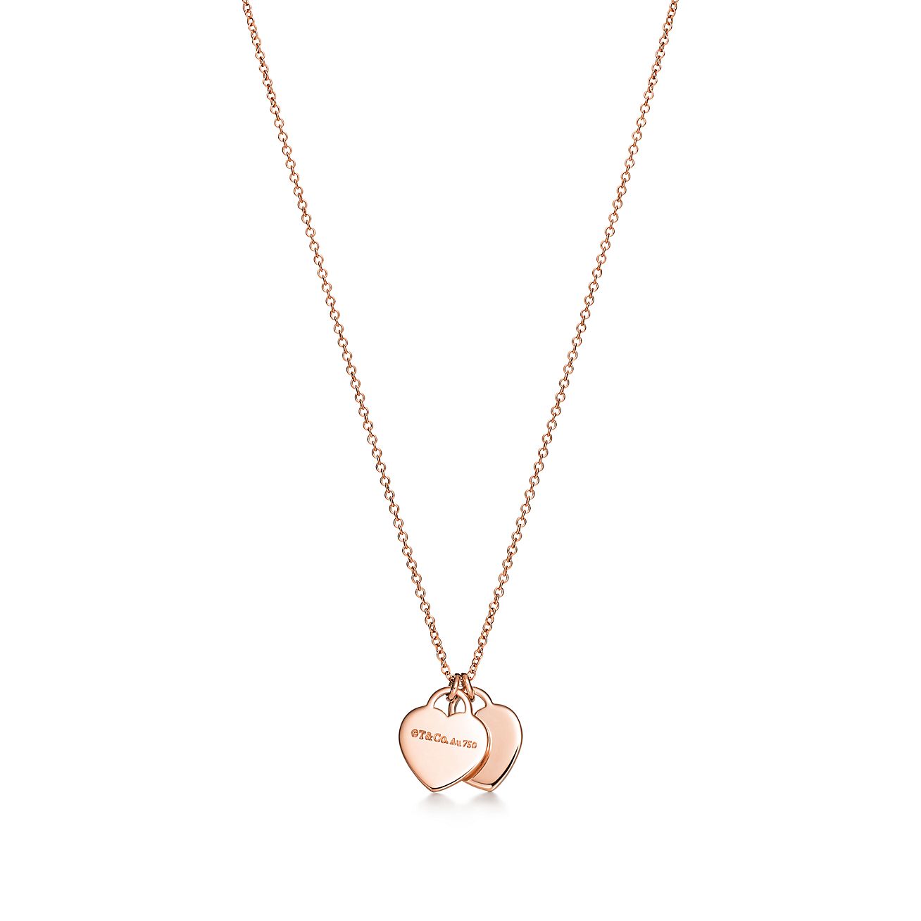 Return to Tiffany® Double Heart Tag Pendant in Rose Gold, Mini