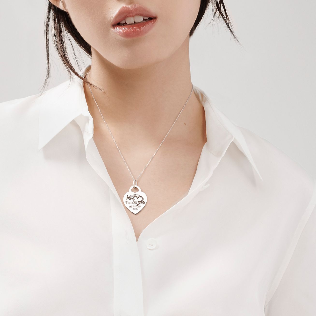 Return to Tiffany® Etched Heart and Arrow Tag Charm