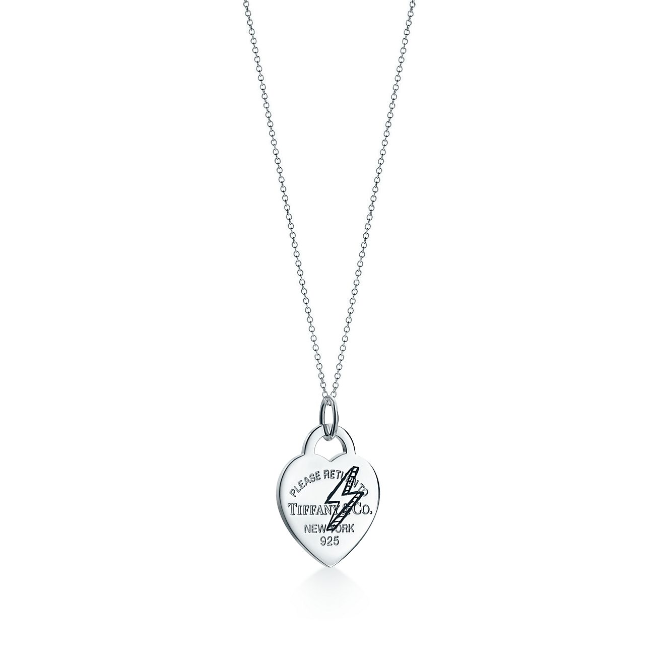 Return to Tiffany® Etched Lightning Bolt Heart Tag Charm