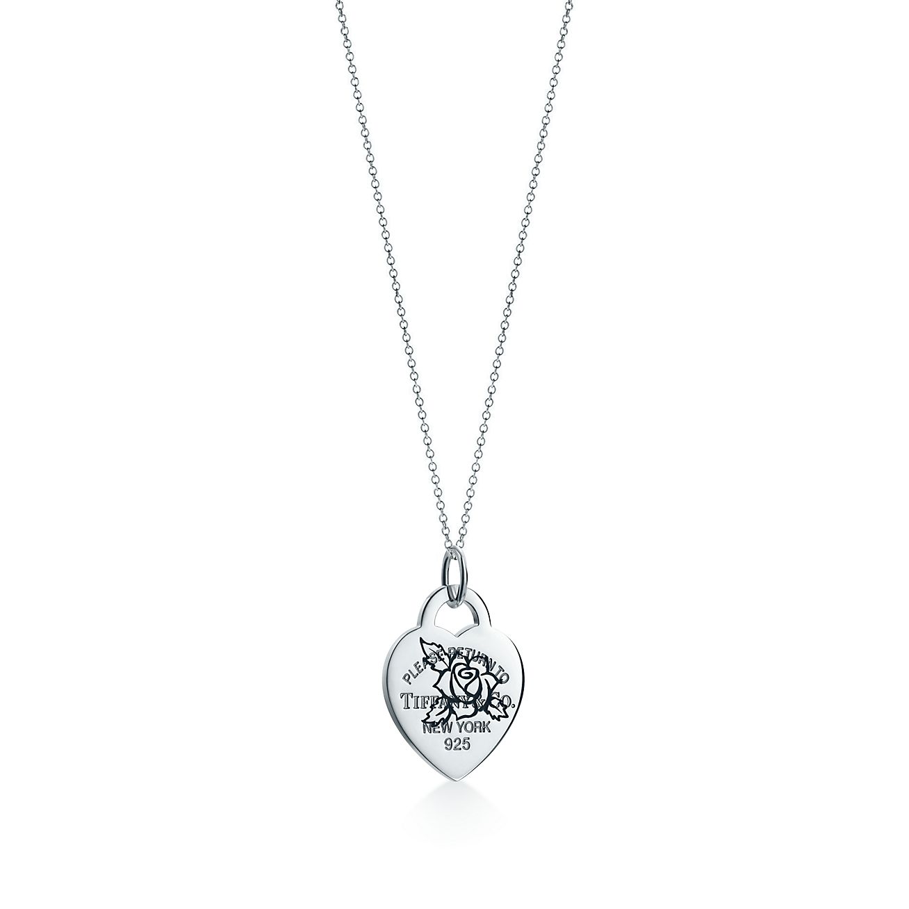 Return to Tiffany® Etched Rose Heart Tag Charm
