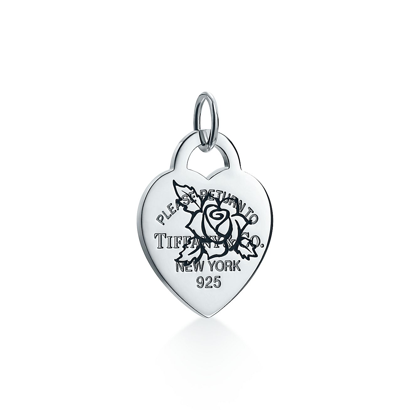 Return to Tiffany® Etched Rose Heart Tag Charm
