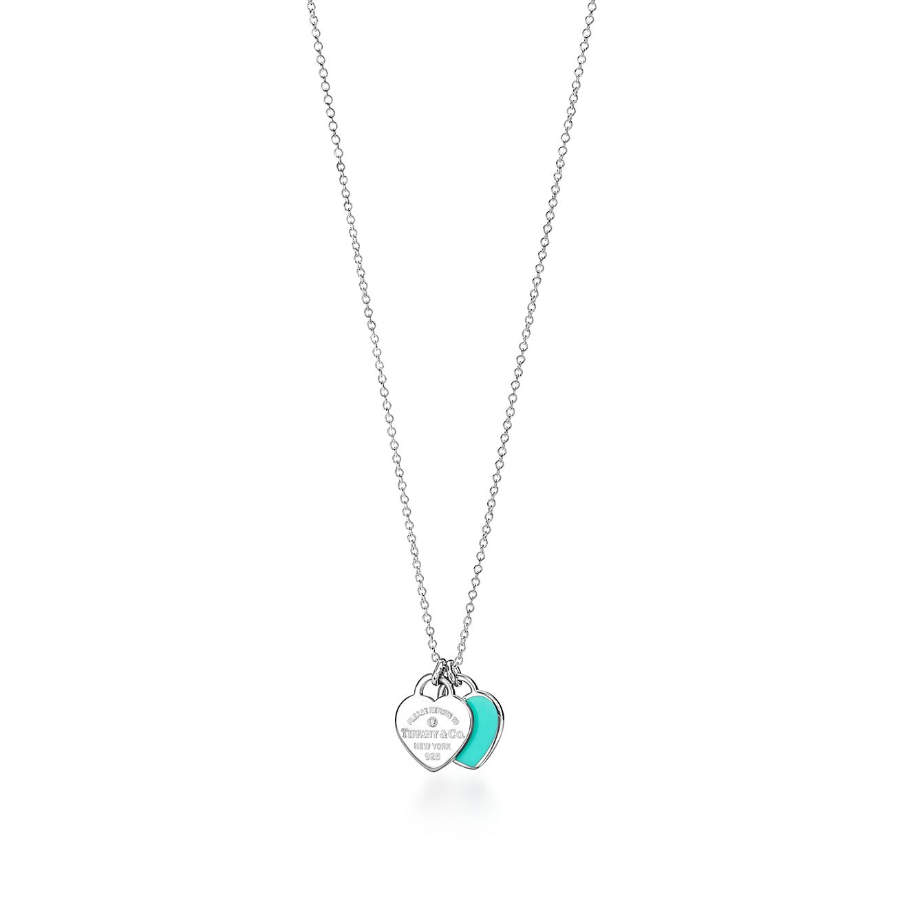 Return to Tiffany® Heart Pendant in Silver, Tiffany Blue® with a Diamond, Mini | Tiffany & Co.