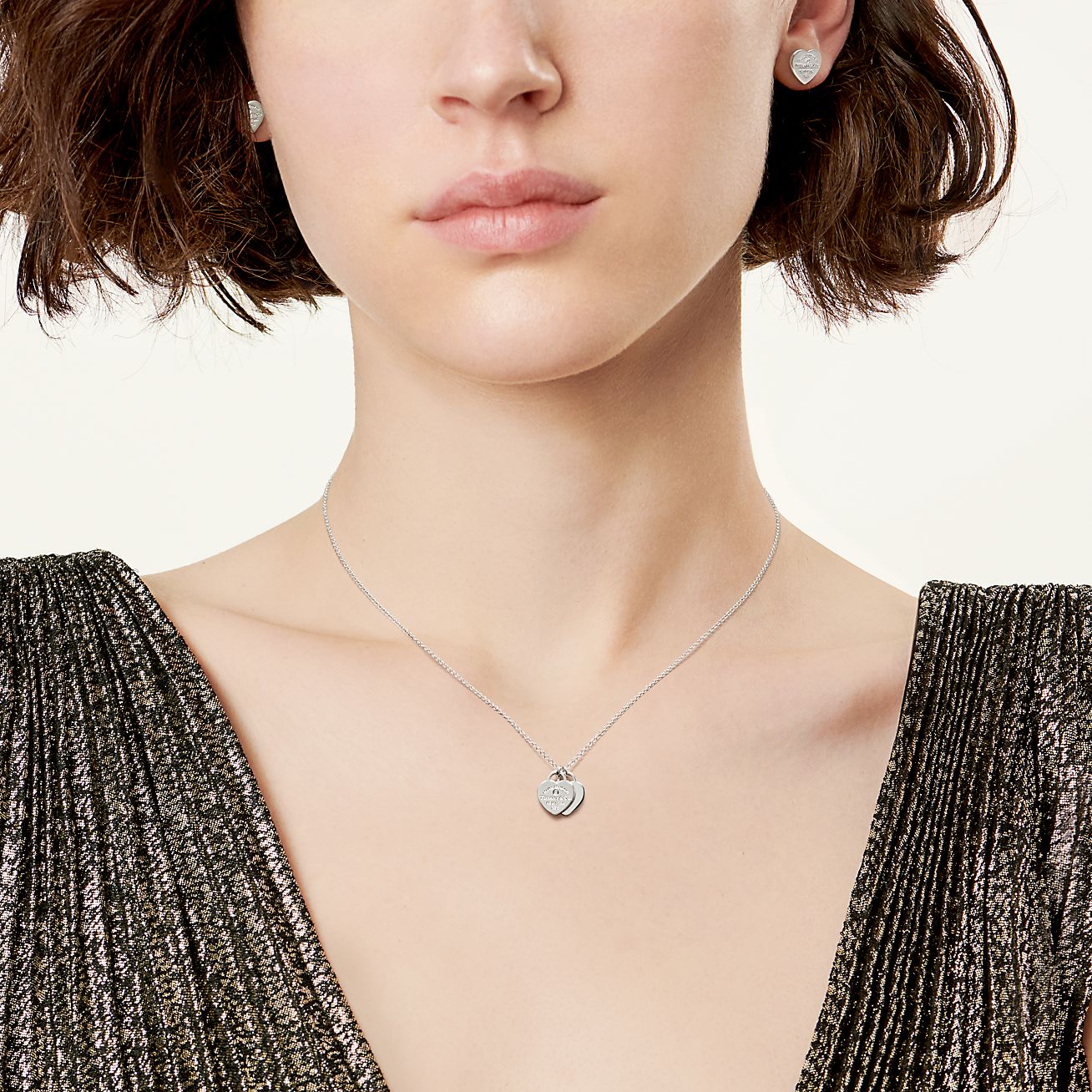 Diamond Heart Necklace & Stud Earrings Set 1/4 ct tw Sterling Silver | Kay