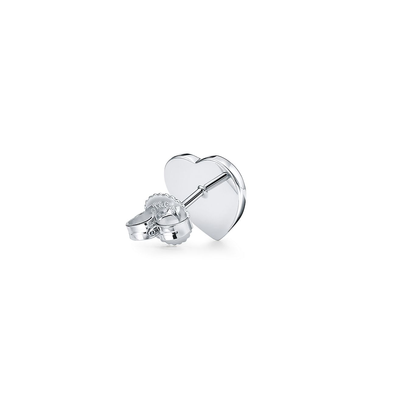 Tiffany and Co. Platinum and Diamond Paloma Picasso Loving Heart Stud  Earrings - Yoogi's Closet