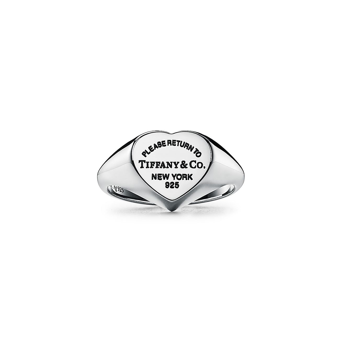 Return to Tiffany™Heart Signet Ring in Silver, Small