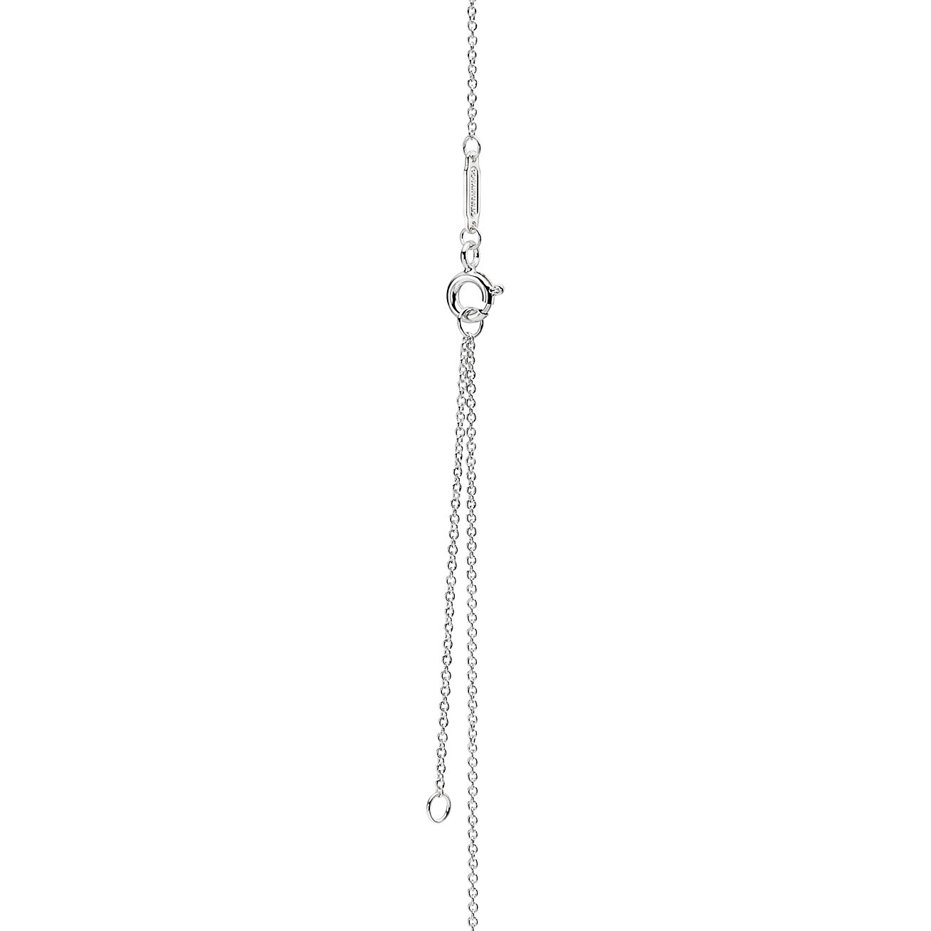 Return to Tiffany® Heart Tag and Key Necklace in Silver with a Diamond,  Medium