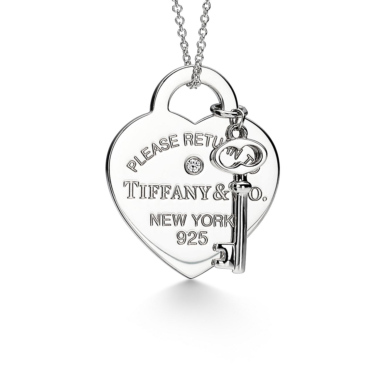 Diamond heart key necklace online