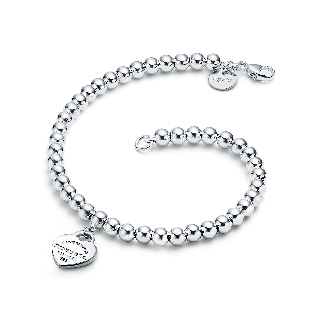 Return to Tiffany™ Heart Tag Bead Bracelet in Silver and Rose Gold, 4 mm |  Tiffany & Co.