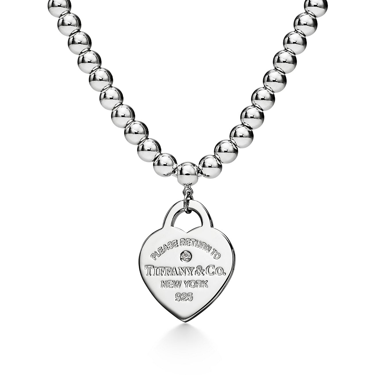 Tiffany bead necklace new arrivals in sterling silver