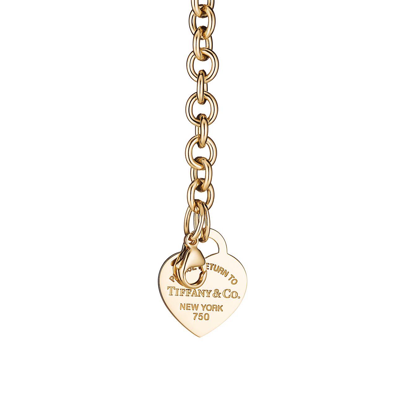 Return to Tiffany Heart Tag Bead Bracelet in Yellow Gold, Size: 6.5 in.