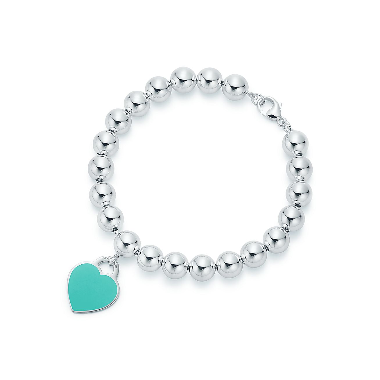 Return to Tiffany™ heart tag in sterling silver on a bead bracelet ...