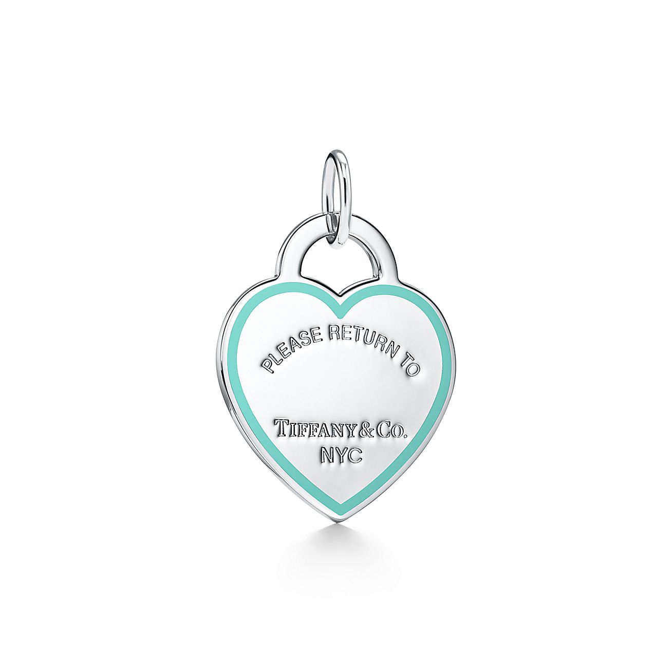 Return To Tiffany Heart Tag Charm In Sterling Silver With Blue Enamel Finish Tiffany Co