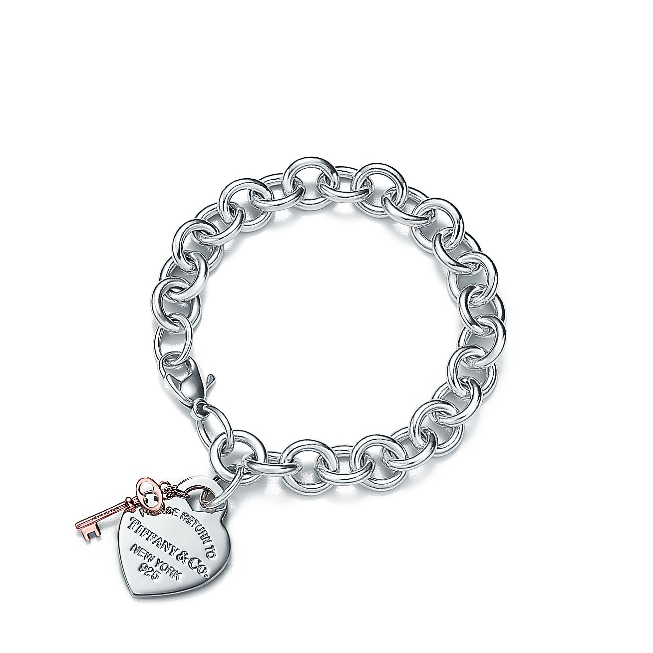 Return to Tiffany® heart tag key bracelet in sterling silver and RUBEDO ...