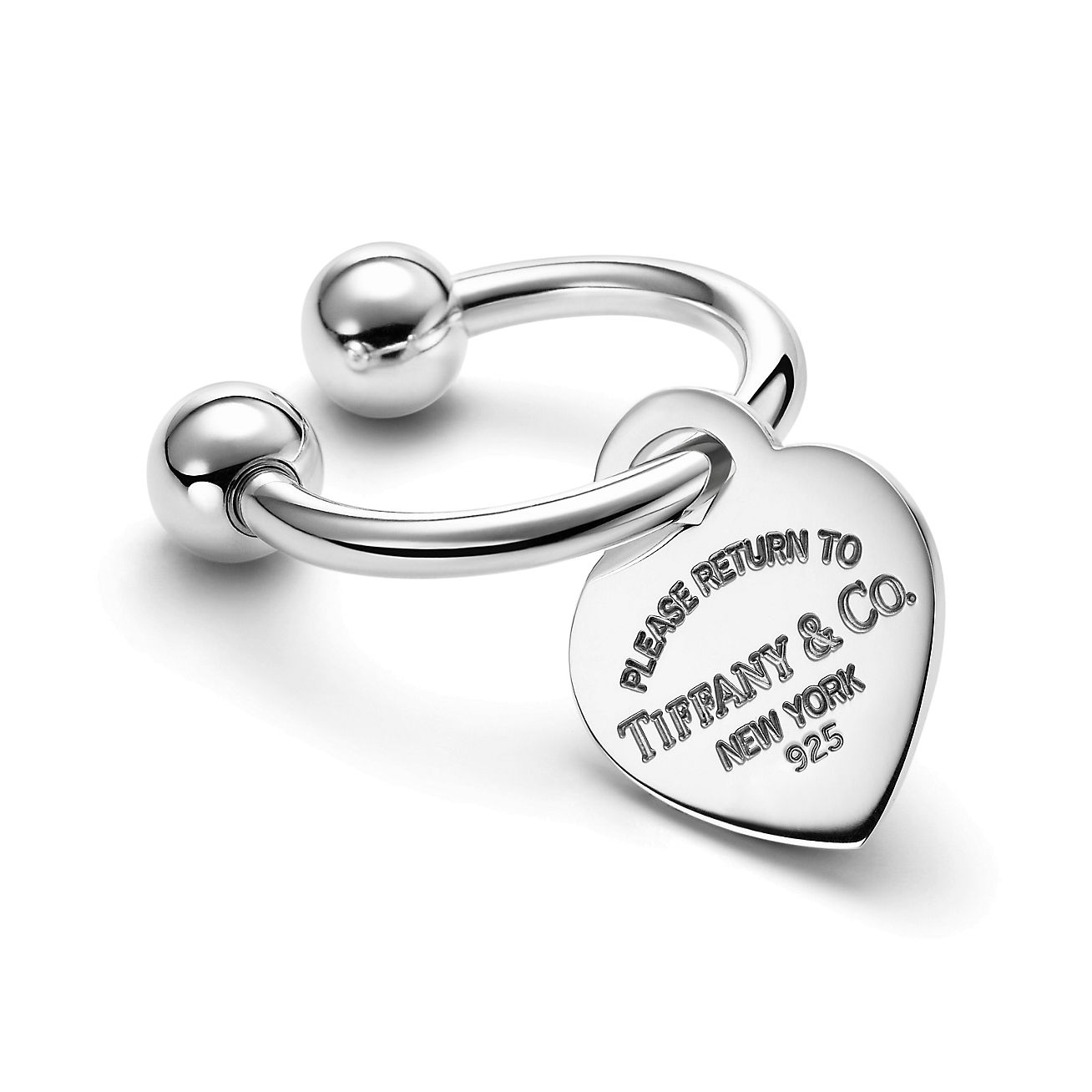 Return to Tiffany™ heart tag key ring in sterling silver, medium 