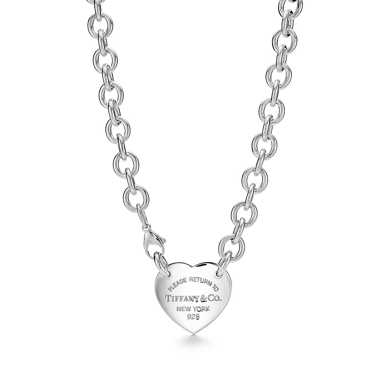 Return to Tiffany™Heart Tag Necklace in Sterling Silver, 15.5"