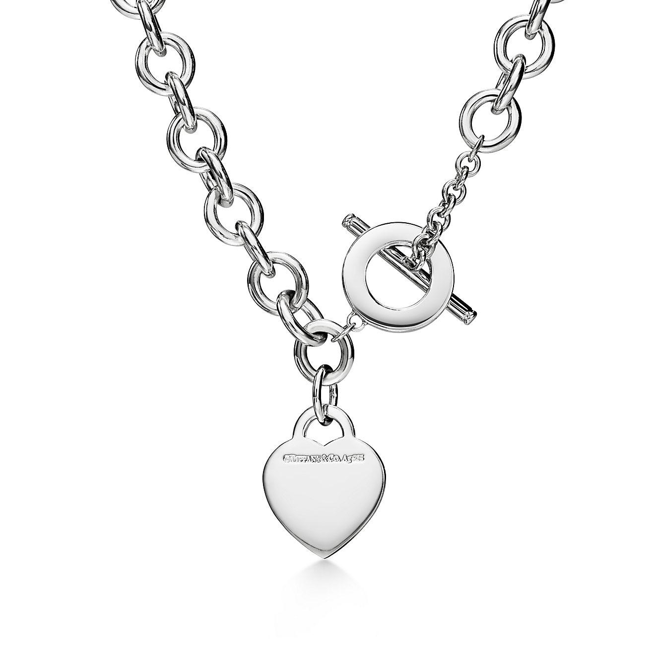 Return to Tiffany® Heart Tag and Key Necklace in Silver with a