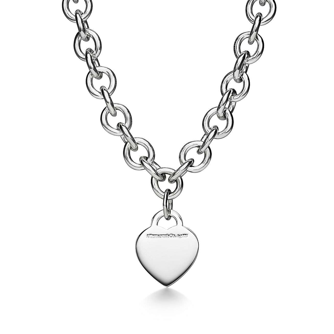 Return to Tiffany™ Heart Tag Necklace in Silver with a Diamond 