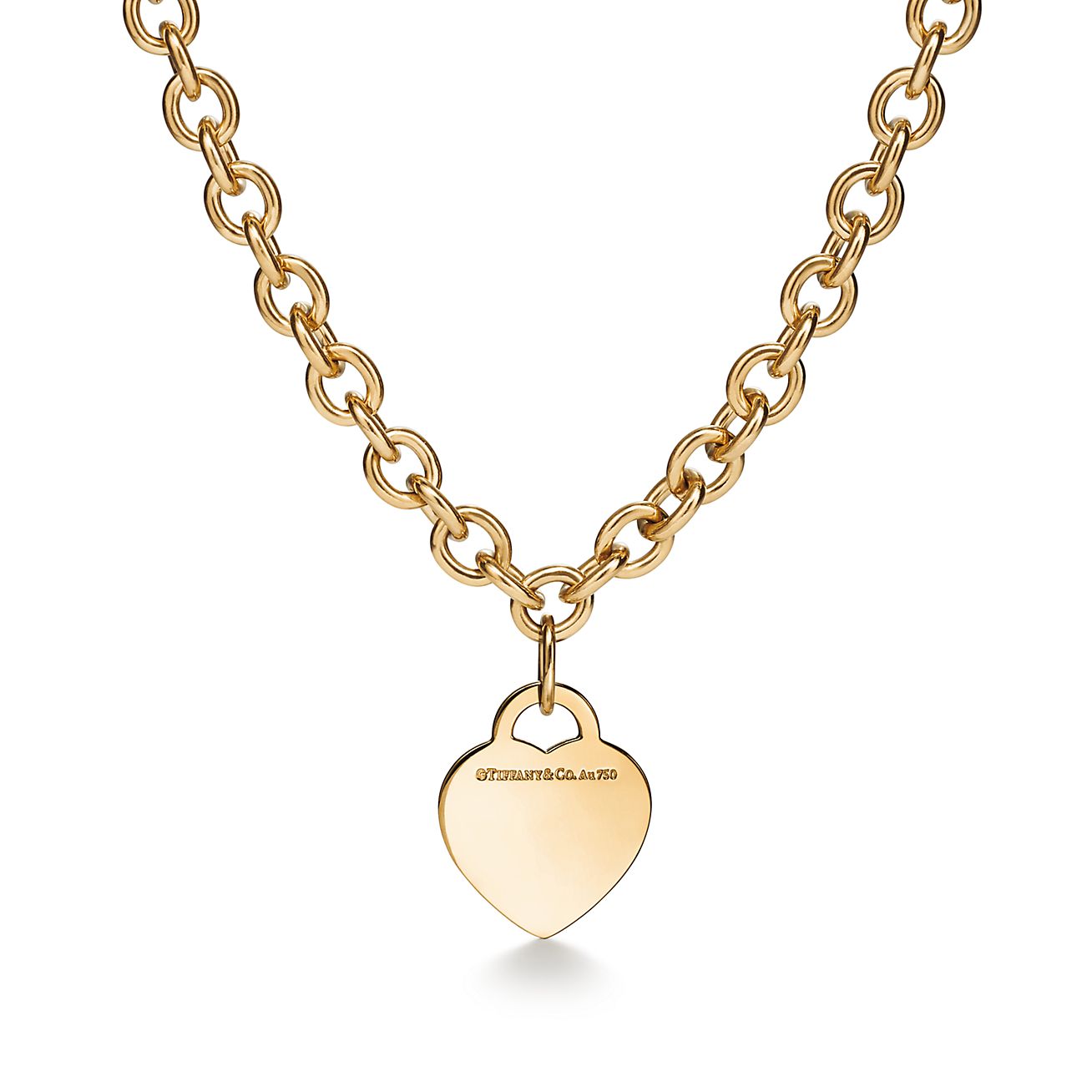 Return to Tiffany™ Heart Tag Necklace in Yellow Gold, Medium | Tiffany &