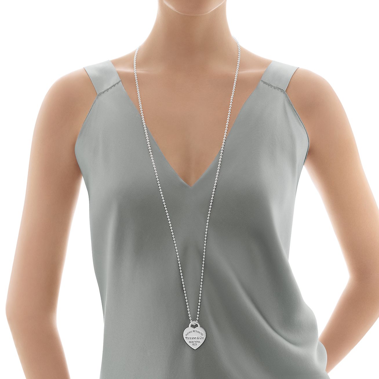 tiffany heart tag charm necklace