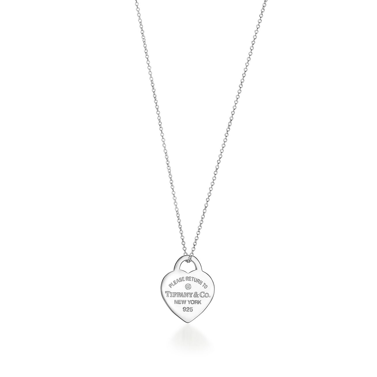 Return to Tiffany™ Heart Tag Pendant in Sterling Silver with a Diamond, Small | Tiffany & Co.