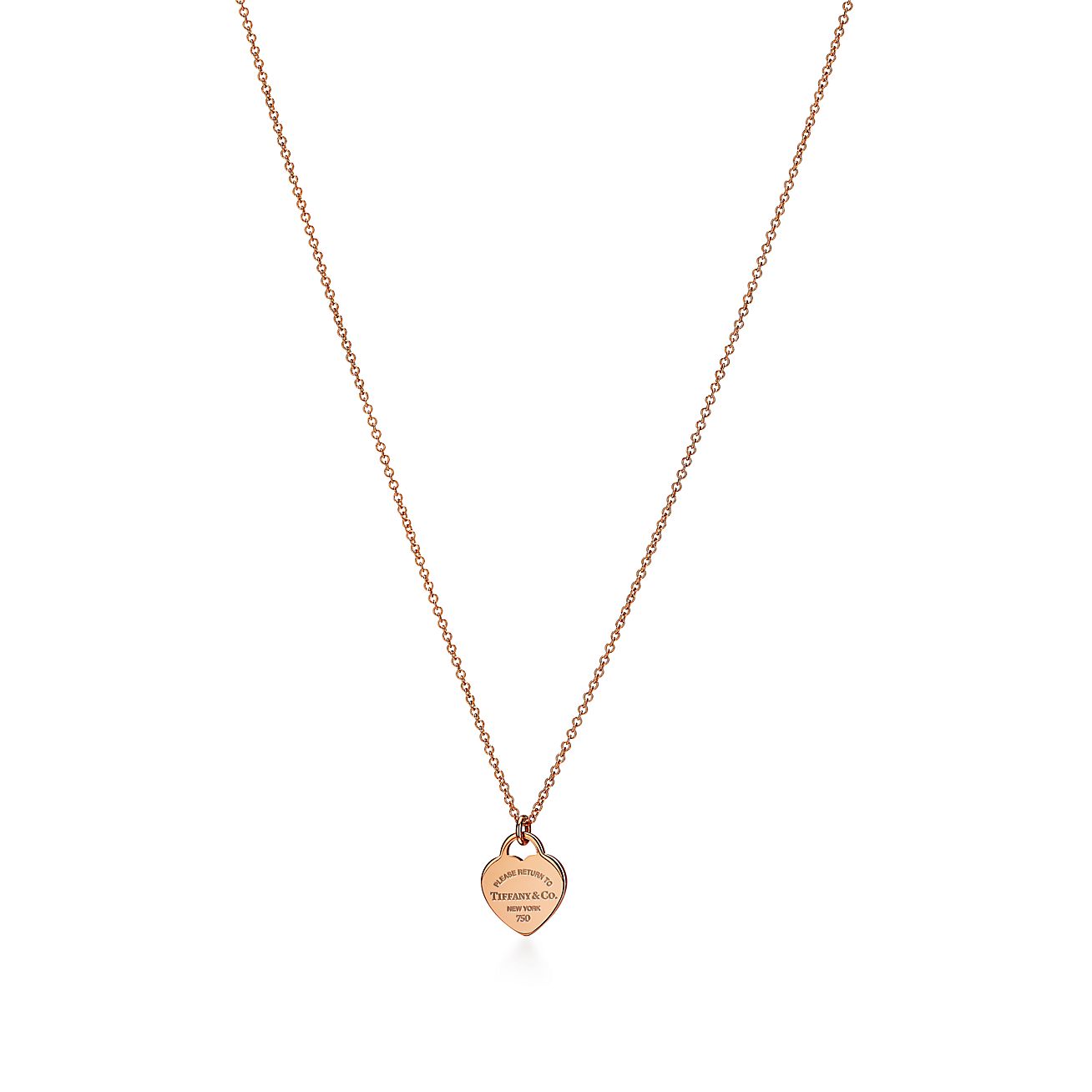 Tiffany & Co. Mini Heart Lock Necklace 18K Yellow Gold 750