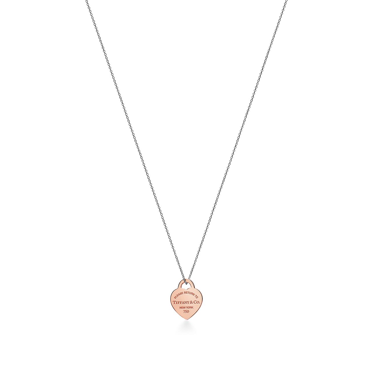 Return to Tiffany™ Heart Tag Pendant in Sterling Silver and Rose 