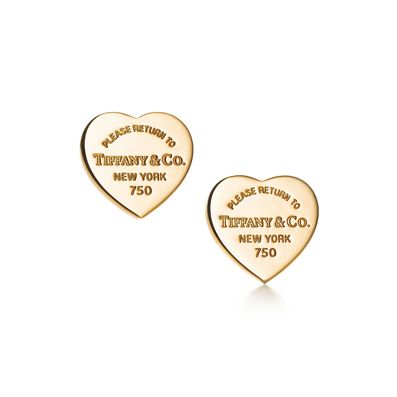 Return to Tiffany™ Heart Tag Stud Earrings in Yellow Gold, Mini | Tiffany & Co.