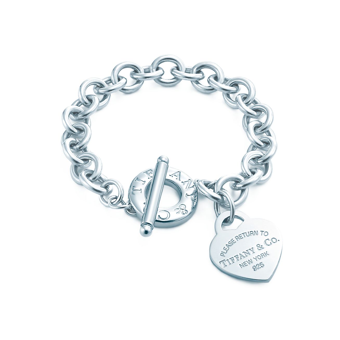 Return To Tiffany Medium Heart In Sterling Silver On A Toggle Bracelet 8 Long Tiffany Co