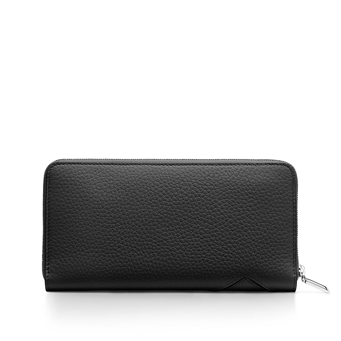 Return to Tiffany® Large Zip Wallet in Black Leather