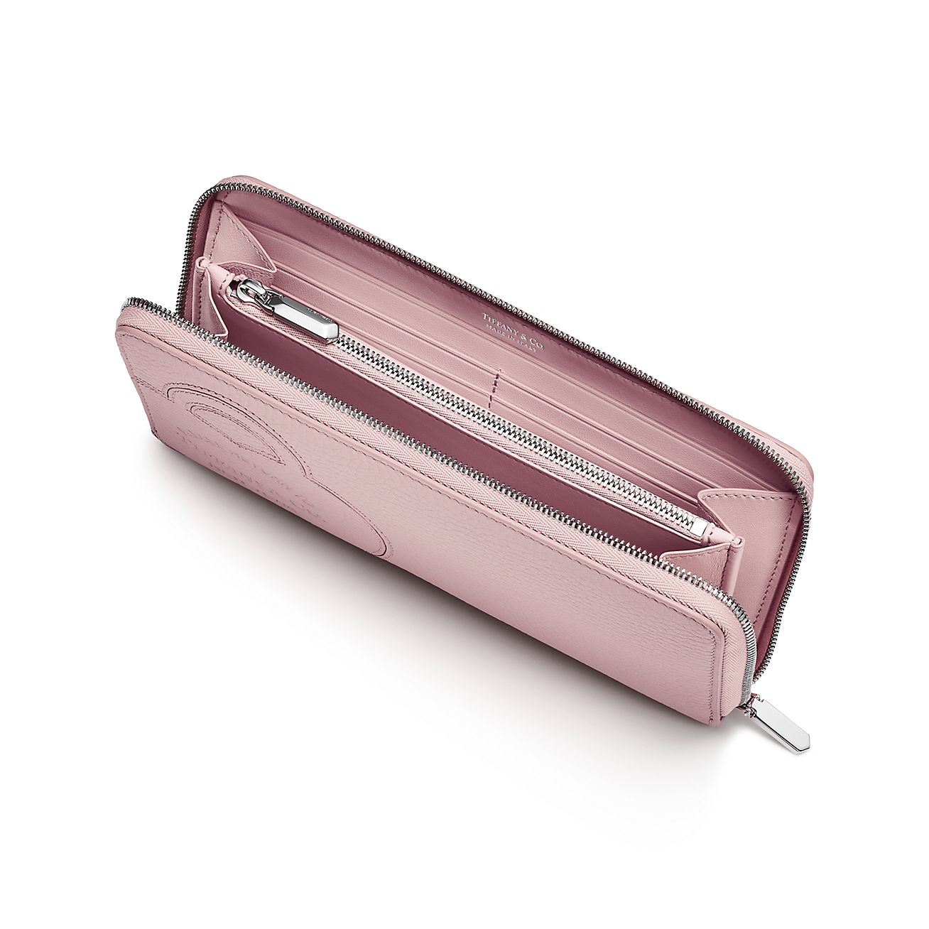 Return to Tiffany® Large Zip Wallet in Crystal Pink Leather