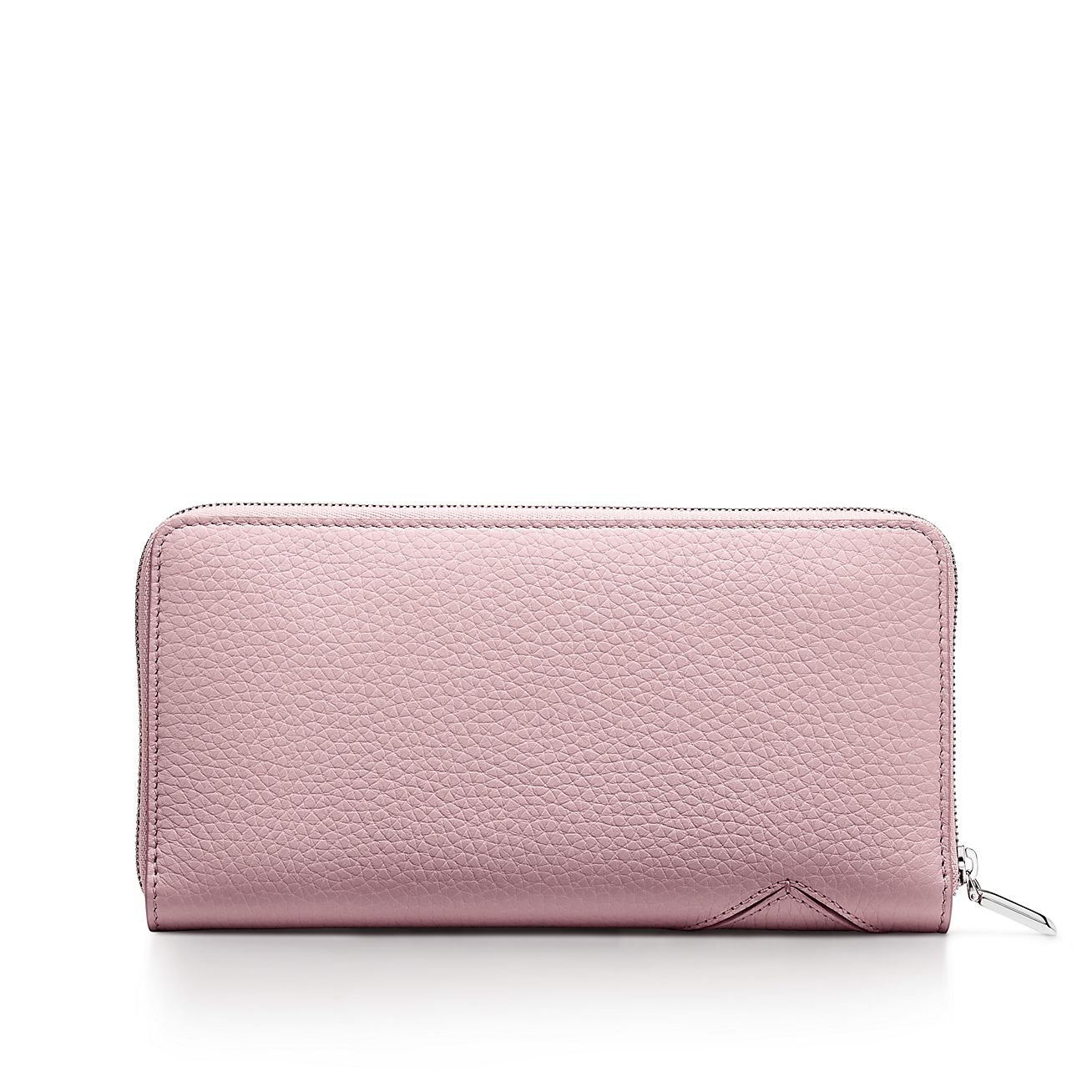 Return to Tiffany™ Large Zip Wallet in Crystal Pink Leather| Tiffany 