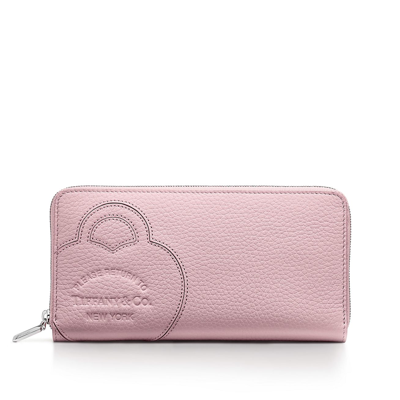 Return to Tiffany® Large Zip Wallet in Crystal Pink Leather | Tiffany & Co.