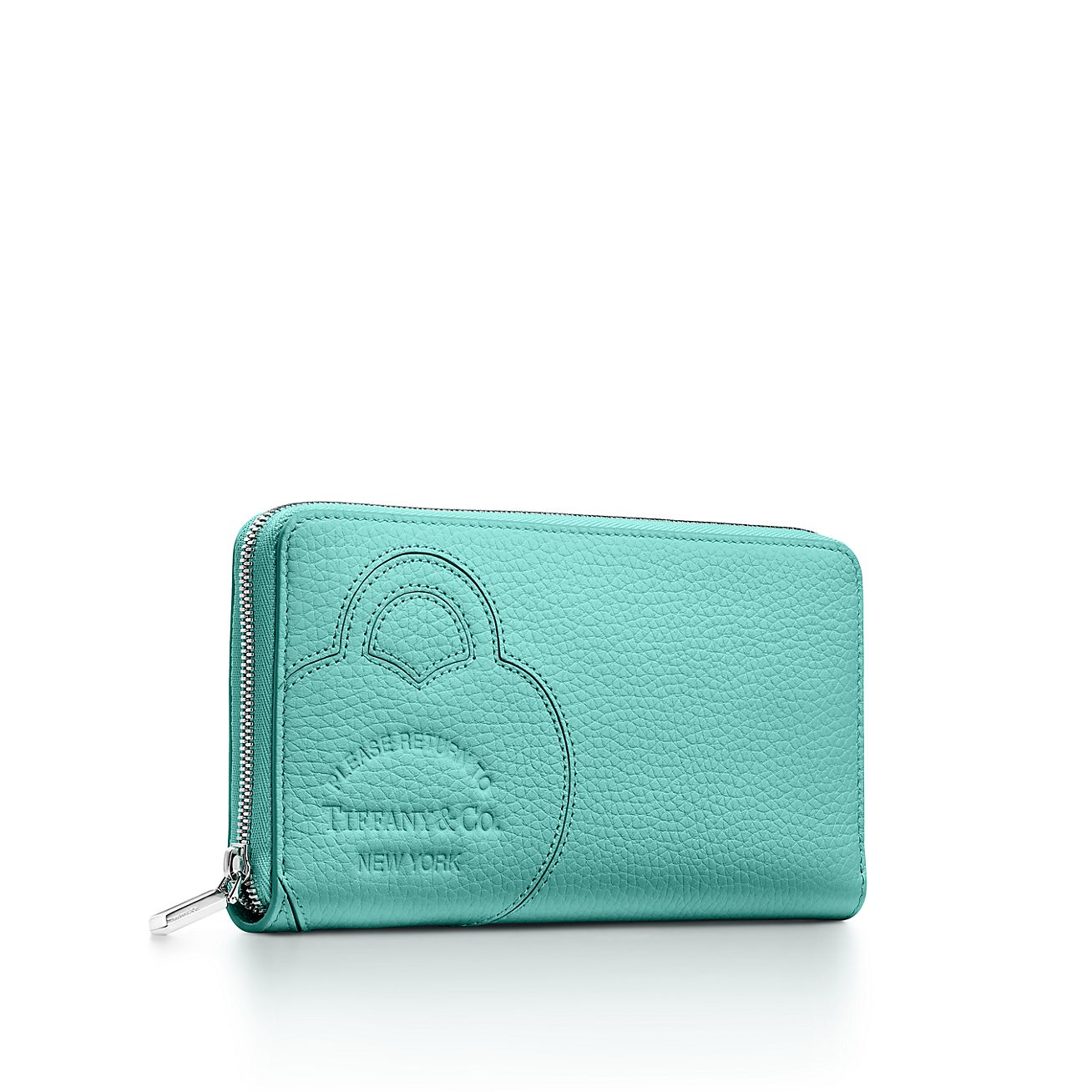 Return to Tiffany™ Large Zip Wallet in Tiffany Blue® Leather 