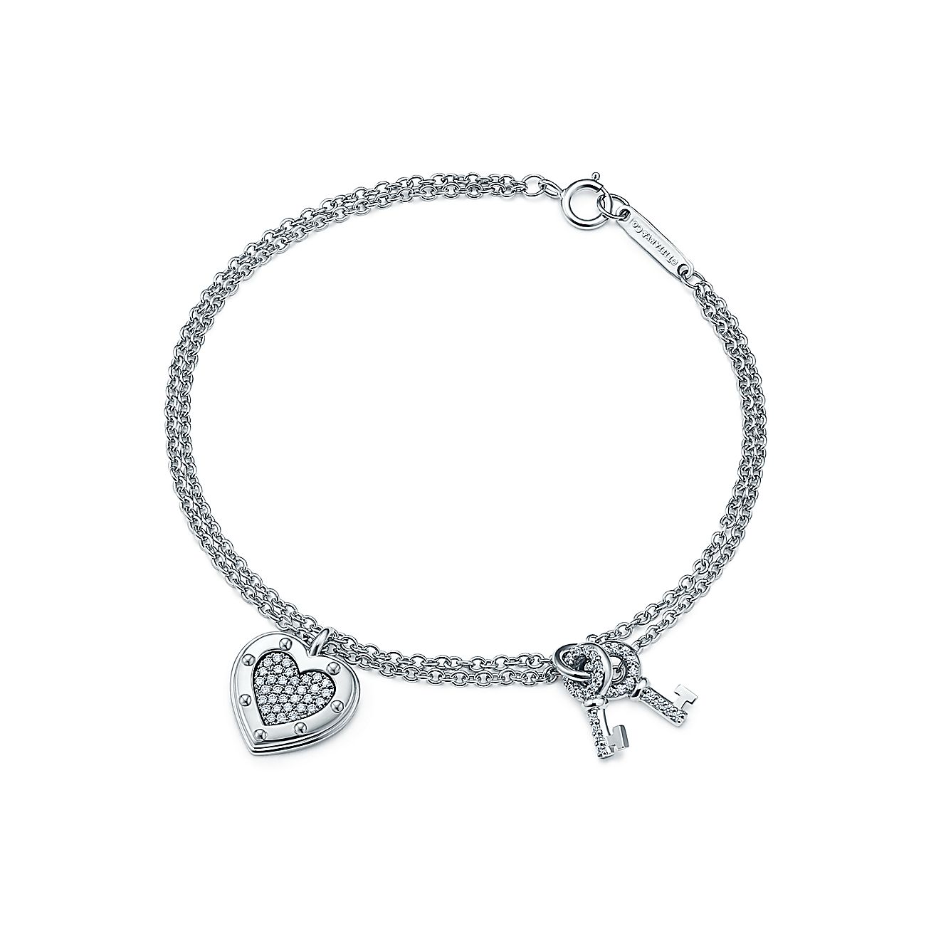 Return to Tiffany® Love bracelet in 18k white gold with diamonds ...
