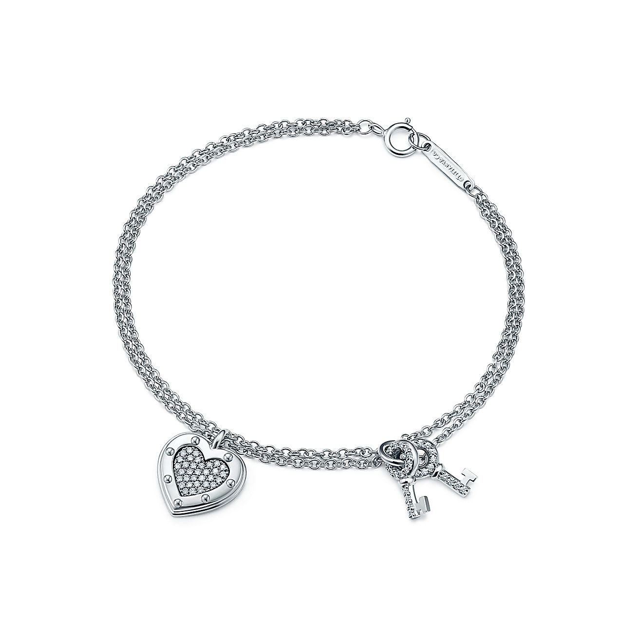 Return To Tiffany Love Bracelet In 18k White Gold With Diamonds Return To Tiffany Love Bracelet In 18k White Gold With Diamonds Medium Co