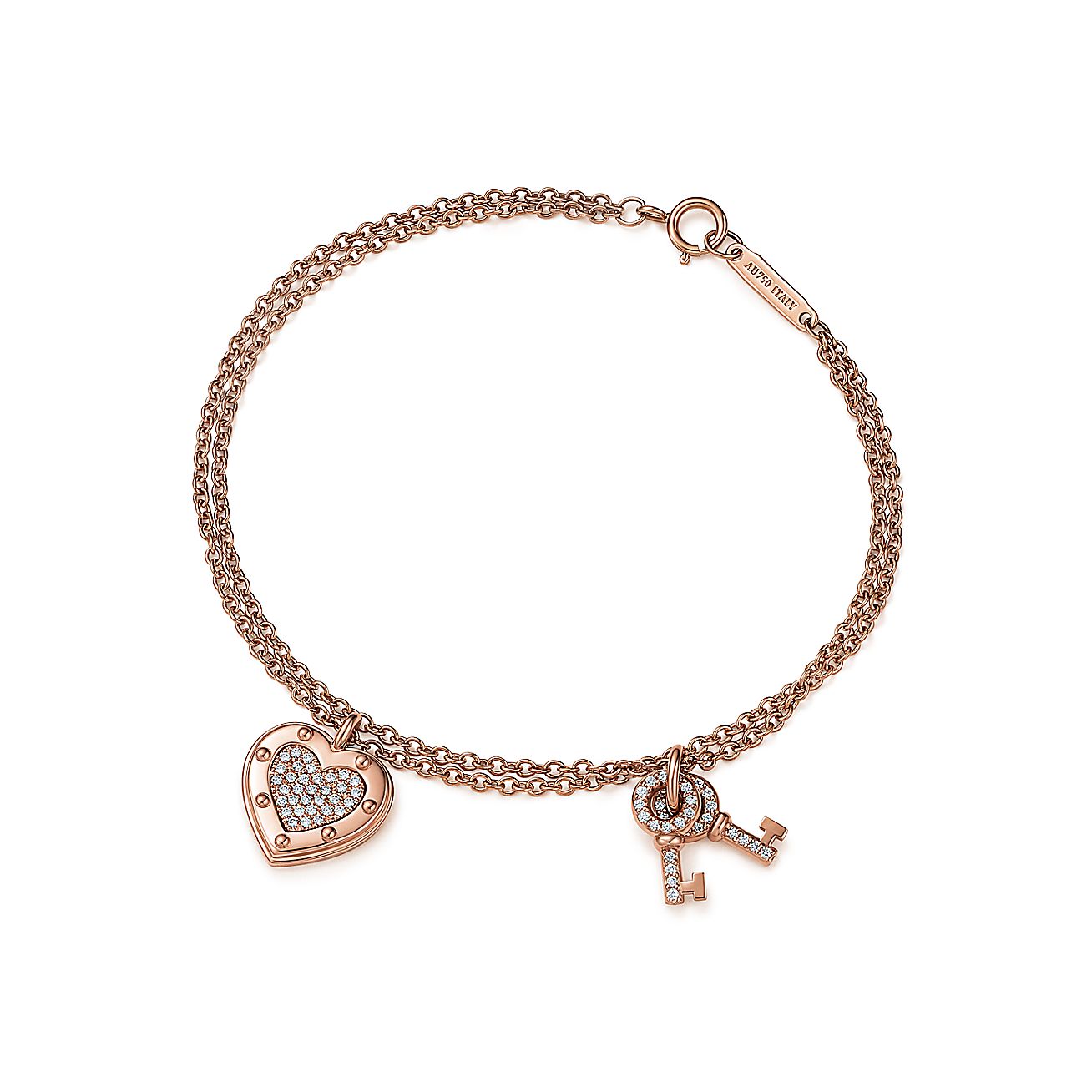 Return to Tiffany™ Love bracelet in 18k rose gold with diamonds, medium ...