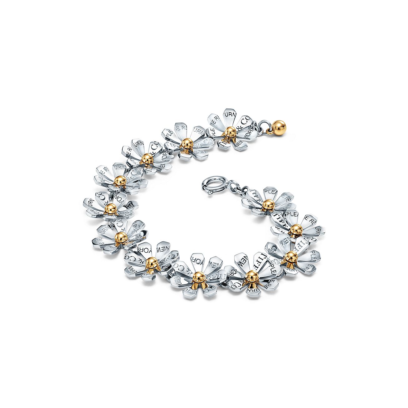 Return to Tiffany® Love Bugs Daisy Line Bracelet in Sterling Silver and 18k Gold