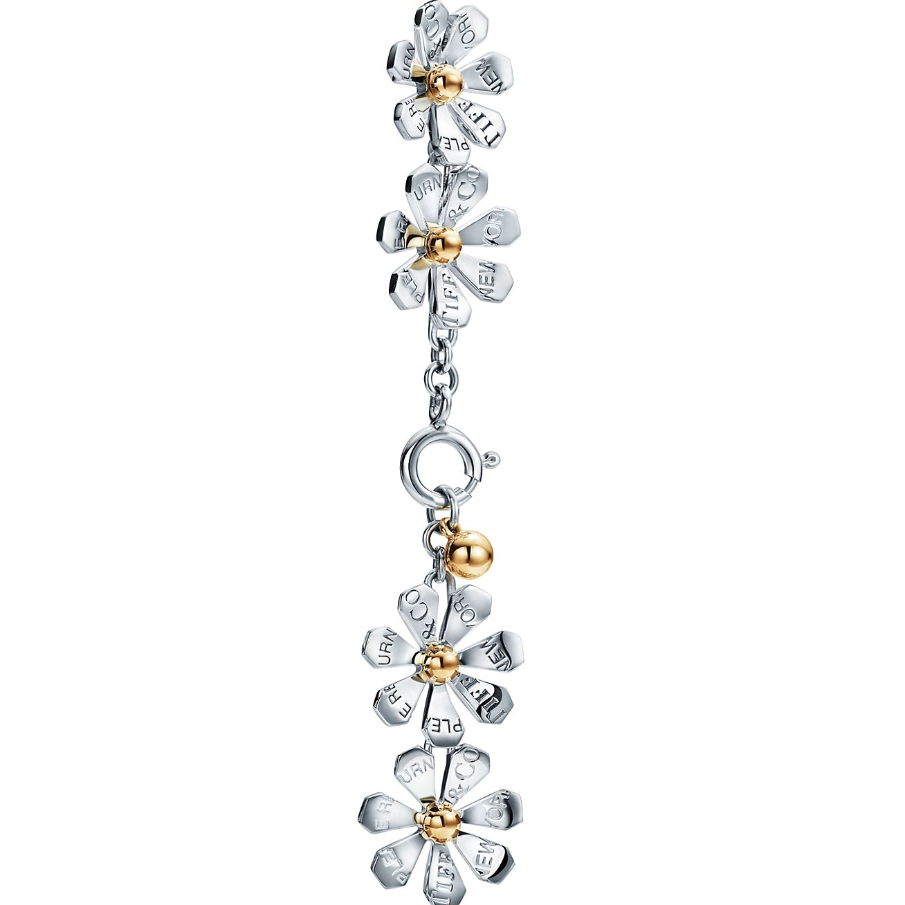 Return to Tiffany® Love Bugs Daisy Line Bracelet in Sterling Silver and 18k Gold