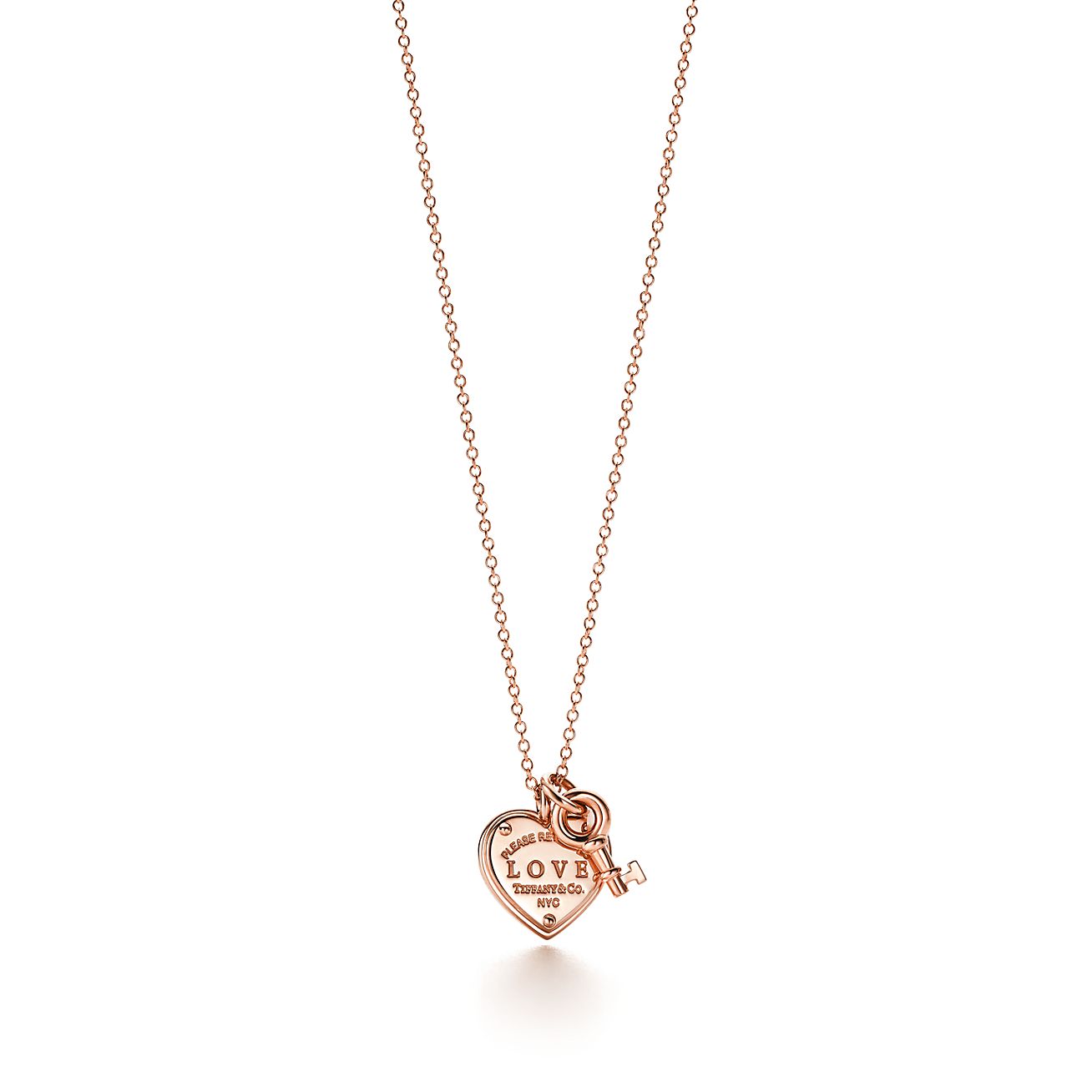 Return to Tiffany™ Love Heart Tag Key Pendant in Rose Gold | Tiffany & Co.