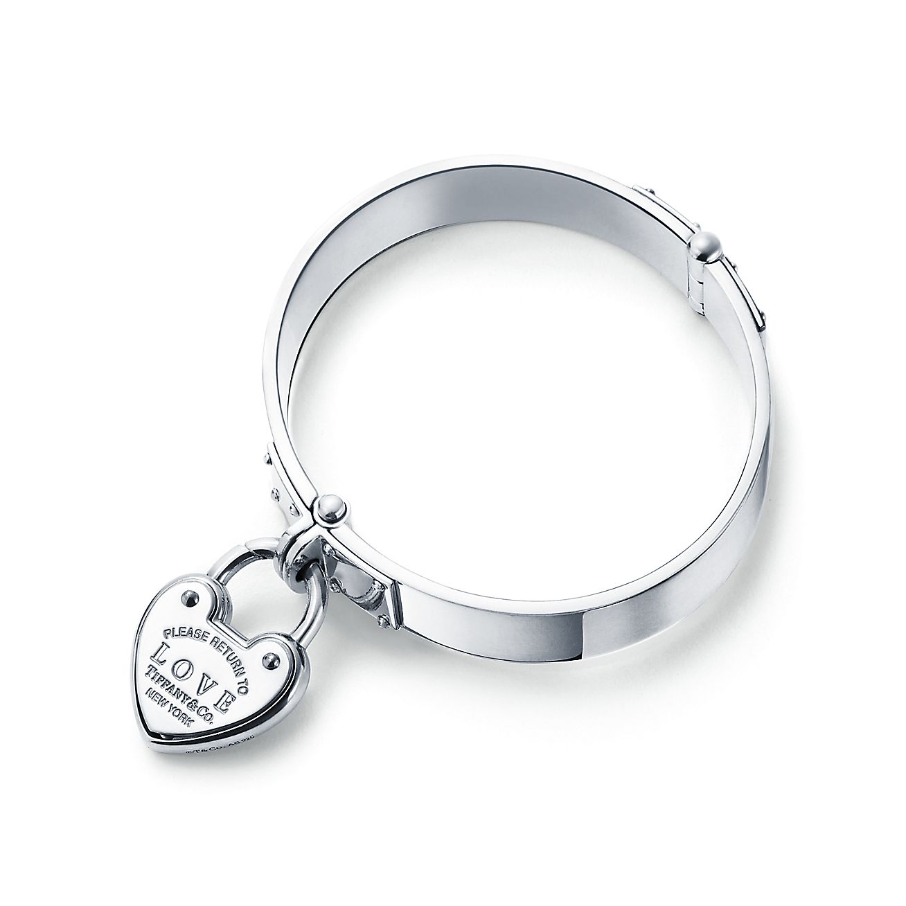 Return To Tiffany Love Lock Hinged Bangle In Sterling Silver Small Tiffany Co